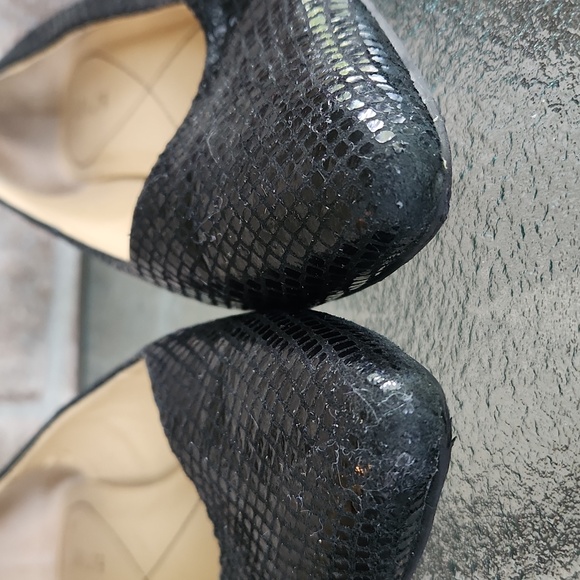 Black Faux Reptile Unisa Pointed Toe Low Heeled Pumps/Flats - Size 8.5 - Picture 15 of 15